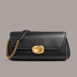Donna Karan Sag Harbor Shoulder Bag - Black with Gold Hardware